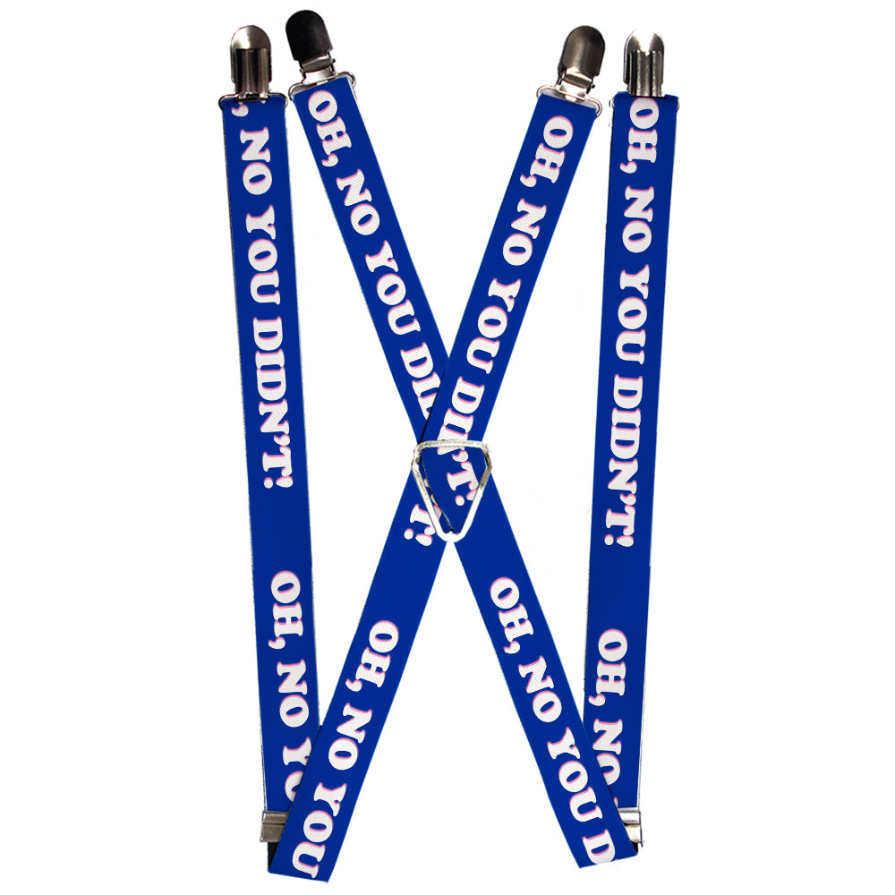 Suspenders - 1.0" - OH, NO YOU DIDN'T!!! Navy/Purple/White Suspenders Buckle-Down   