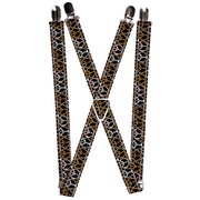 Suspenders - 1.0" - Peace Black/Animal Prints Suspenders Buckle-Down   