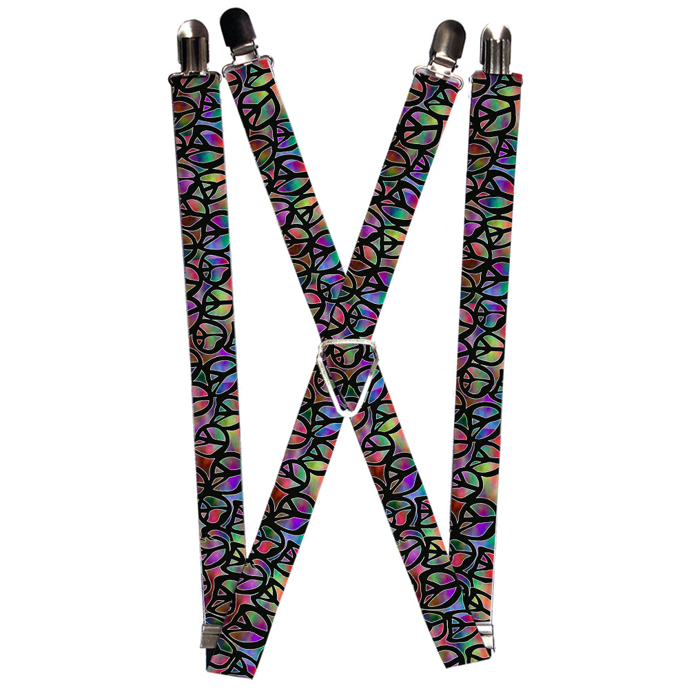 Suspenders - 1.0" - Peace Psychedelic Suspenders Buckle-Down   