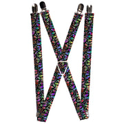 Suspenders - 1.0" - Peace Psychedelic Suspenders Buckle-Down   