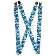 Suspenders - 1.0" - Peace Dots White/Blue Suspenders Buckle-Down   