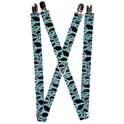 Suspenders - 1.0" - Peace Sketch Black/Baby Blue Suspenders Buckle-Down   