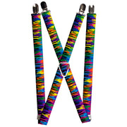 Suspenders - 1.0" - Paint Drips Black/Multi Neon Suspenders Buckle-Down   
