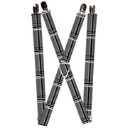 Suspenders - 1.0" - Plaid Gray/Black/White Suspenders Buckle-Down   