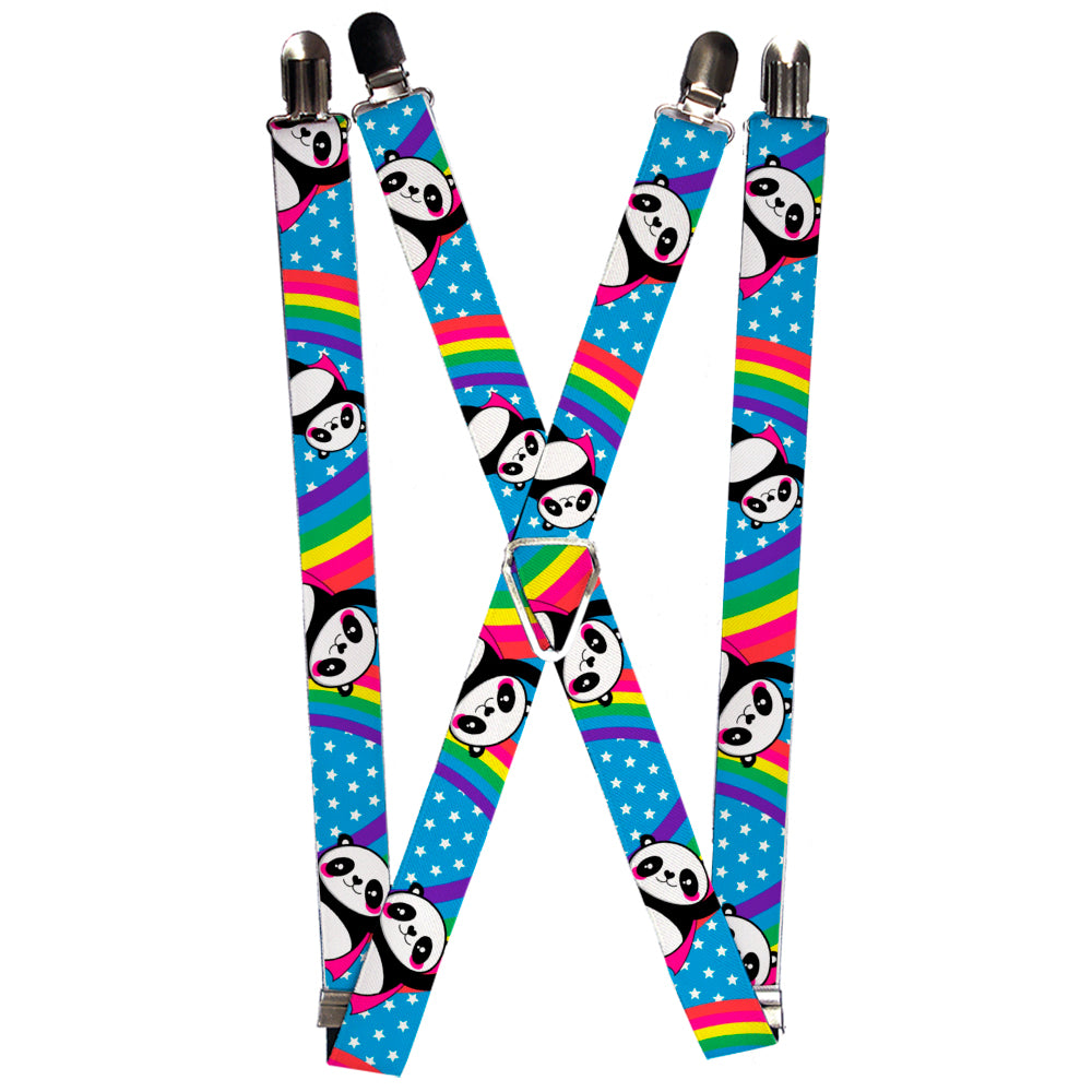 Suspenders - 1.0" - Pandas & Rainbows w/Stars Suspenders Buckle-Down   