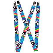 Suspenders - 1.0" - Pandas & Rainbows w/Stars Suspenders Buckle-Down   