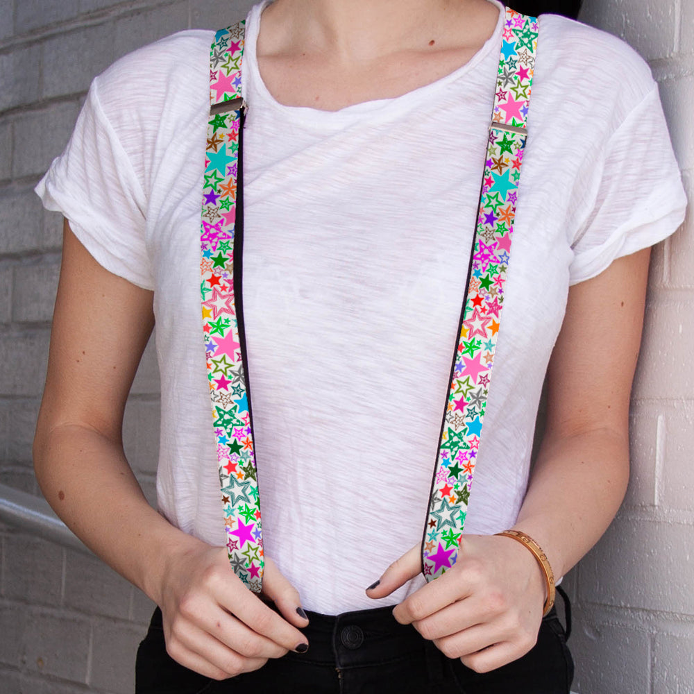 Suspenders - 1.0" - Stargazer White/Multi Color Suspenders Buckle-Down   