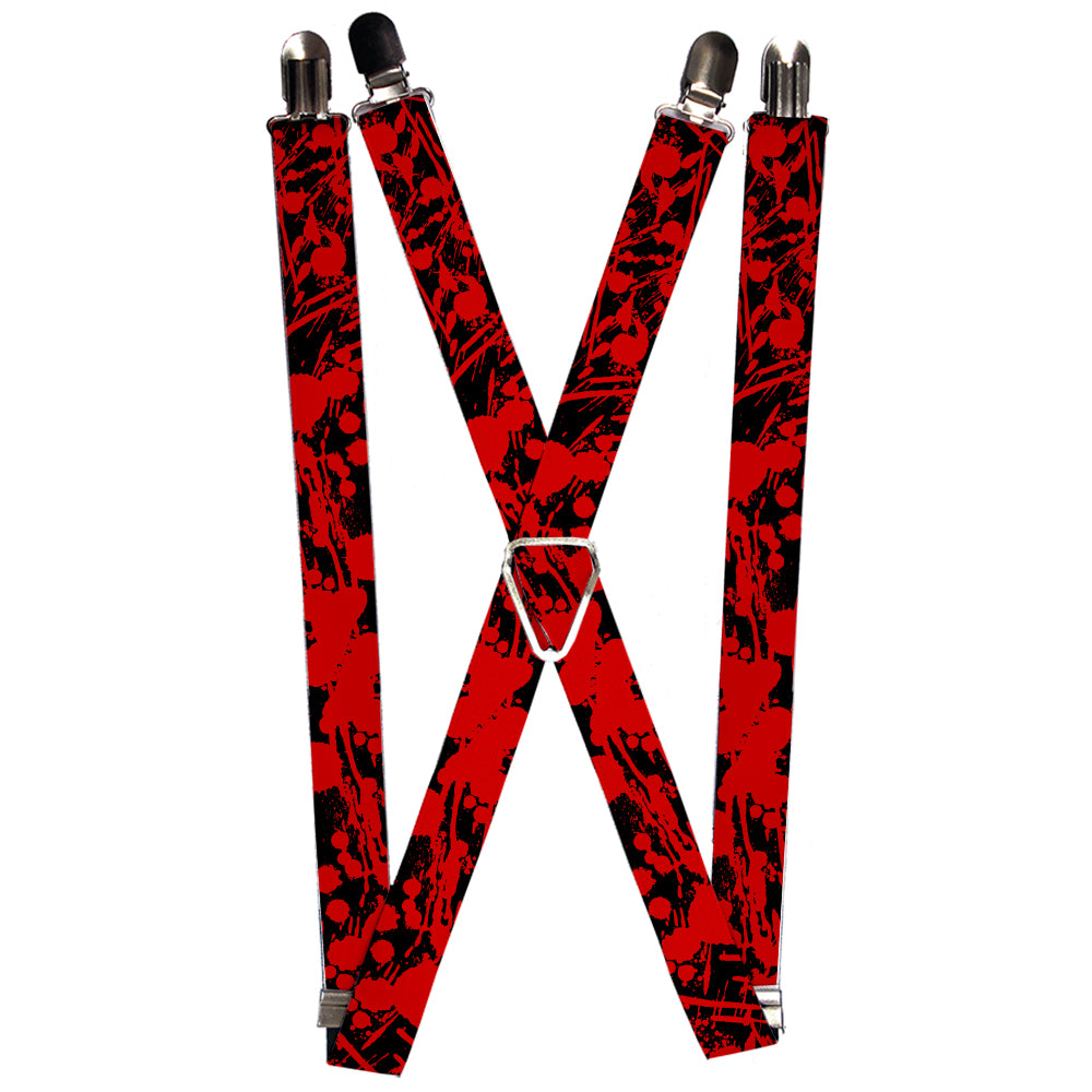 Suspenders - 1.0" - Splatter Black/Red Suspenders Buckle-Down   
