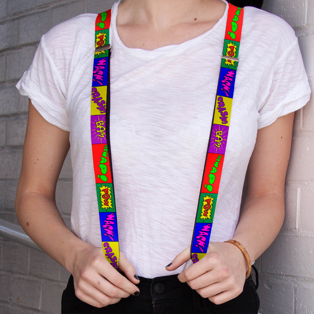 Suspenders - 1.0" - Sound Effect Blocks Multi Color Suspenders Buckle-Down   
