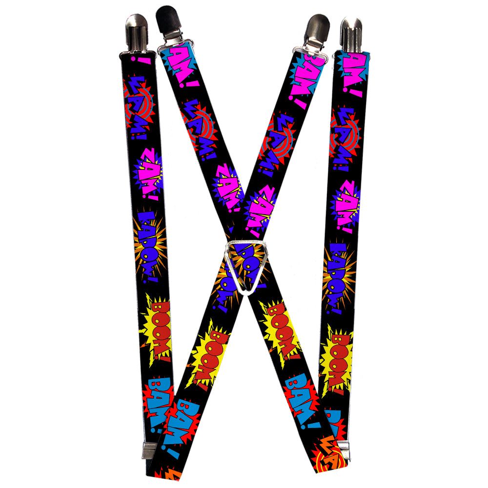 Suspenders - 1.0" - Sound Effects Black/Multi Color Suspenders Buckle-Down   