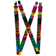 Suspenders - 1.0" - Tapes Multi Neon Suspenders Buckle-Down   