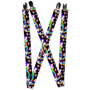 Suspenders - 1.0" - Unicorns/Rainbow Swirl Black Suspenders Buckle-Down   