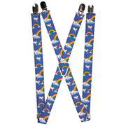 Suspenders - 1.0" - Unicorns/Rainbows/Stars Blue/Purple Suspenders Buckle-Down   