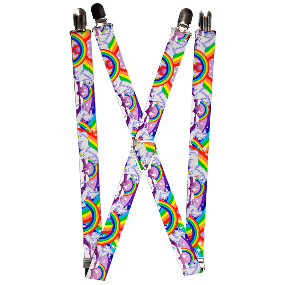 Suspenders - 1.0" - Unicorns in Rainbows w/Sparkles/Purple Suspenders Buckle-Down   