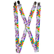 Suspenders - 1.0" - Unicorns in Rainbows w/Sparkles/Purple Suspenders Buckle-Down   