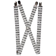 Suspenders - 1.0" - Vertical Stripes White/Black/Gray Suspenders Buckle-Down   