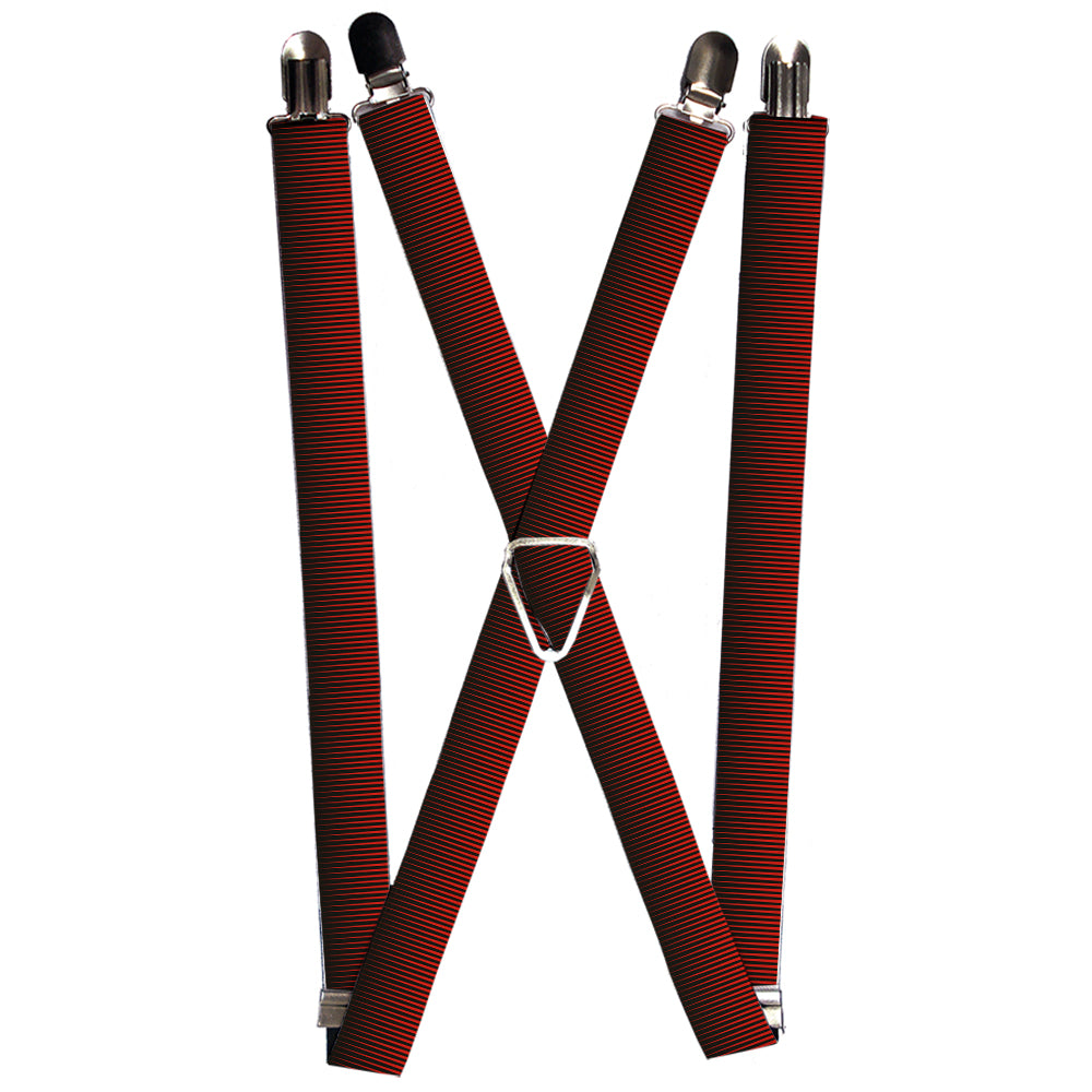 Suspenders - 1.0" - Vertical Stripes Transition Black/Red Suspenders Buckle-Down   