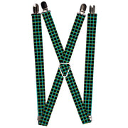 Suspenders - 1.0" - Wire Grid Black/Turquoise/Yellow Suspenders Buckle-Down   