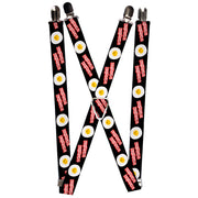 Suspenders - 1.0" - Bacon & Eggs Black Suspenders Buckle-Down   