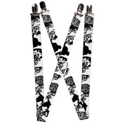 Suspenders - 1.0" - Zombies White/Black Suspenders Buckle-Down   