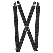 Suspenders - 1.0" - Zebra Head Black/Gray Suspenders Buckle-Down   