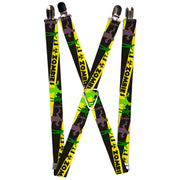 Suspenders - 1.0" - Zombies Biohazard Black/Yellow/Green Suspenders Buckle-Down   