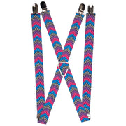 Suspenders - 1.0" - Chevron Weave Gray/Lavender/Pink/Baby Blue Suspenders Buckle-Down   