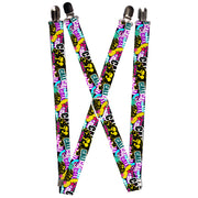Suspenders - 1.0" - Cali Bear/CALI Graffiti/Pot Leaves Black/Multi Color Suspenders Buckle-Down   