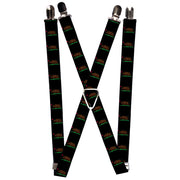 Suspenders - 1.0" - California Flag Bear Black Suspenders Buckle-Down   