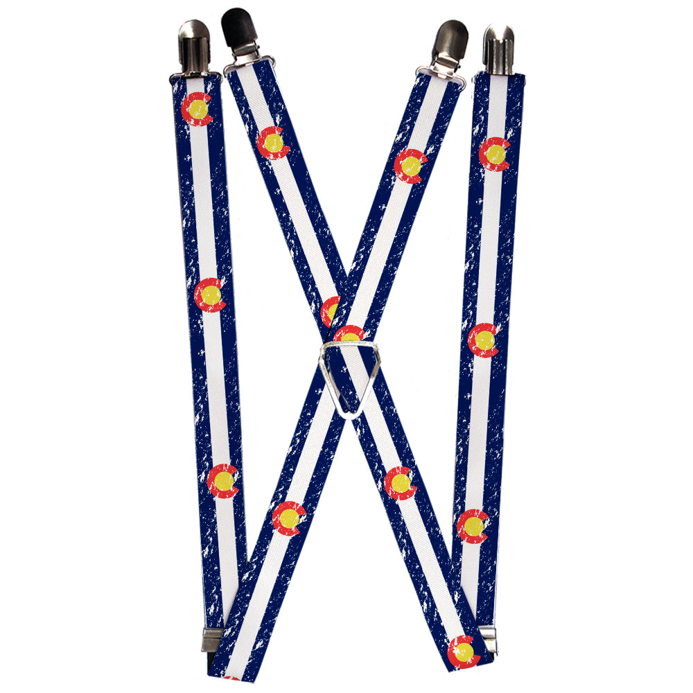 Suspenders - 1.0" - Colorado Flags4 Weathered Suspenders Buckle-Down   