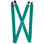 Suspenders - 1.0" - Ditsy Floral Teal/Light Teal/Teal Suspenders Buckle-Down   