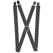 Suspenders - 1.0" - Micro Polka Dots2 Black/White Suspenders Buckle-Down   