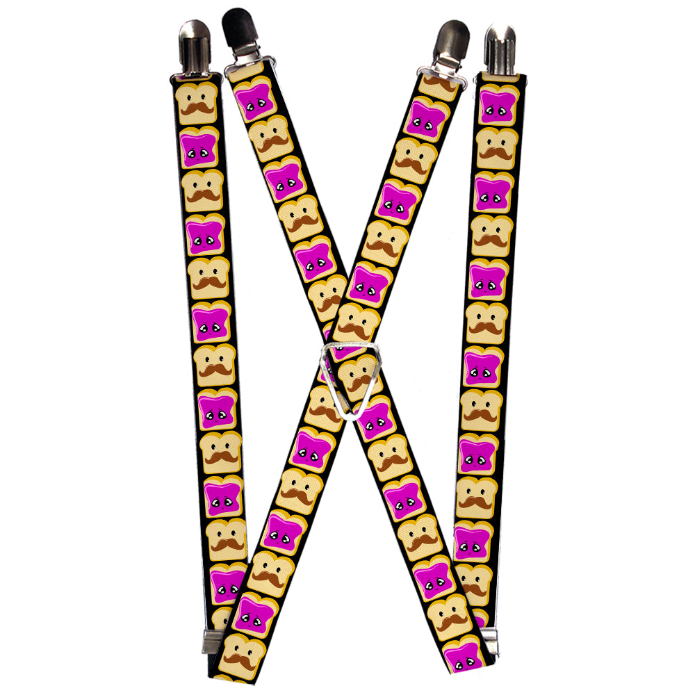 Suspenders - 1.0" - Peanut Butter w/Mustache & Jelly Suspenders Buckle-Down   