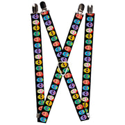 Suspenders - 1.0" - Painted Sugar Skulls Black/Multi Color Suspenders Buckle-Down   