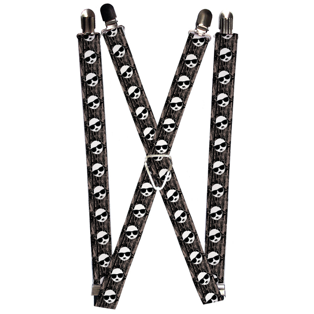 Suspenders - 1.0" - Panda w/Sunglasses & Palm Trees Suspenders Buckle-Down   