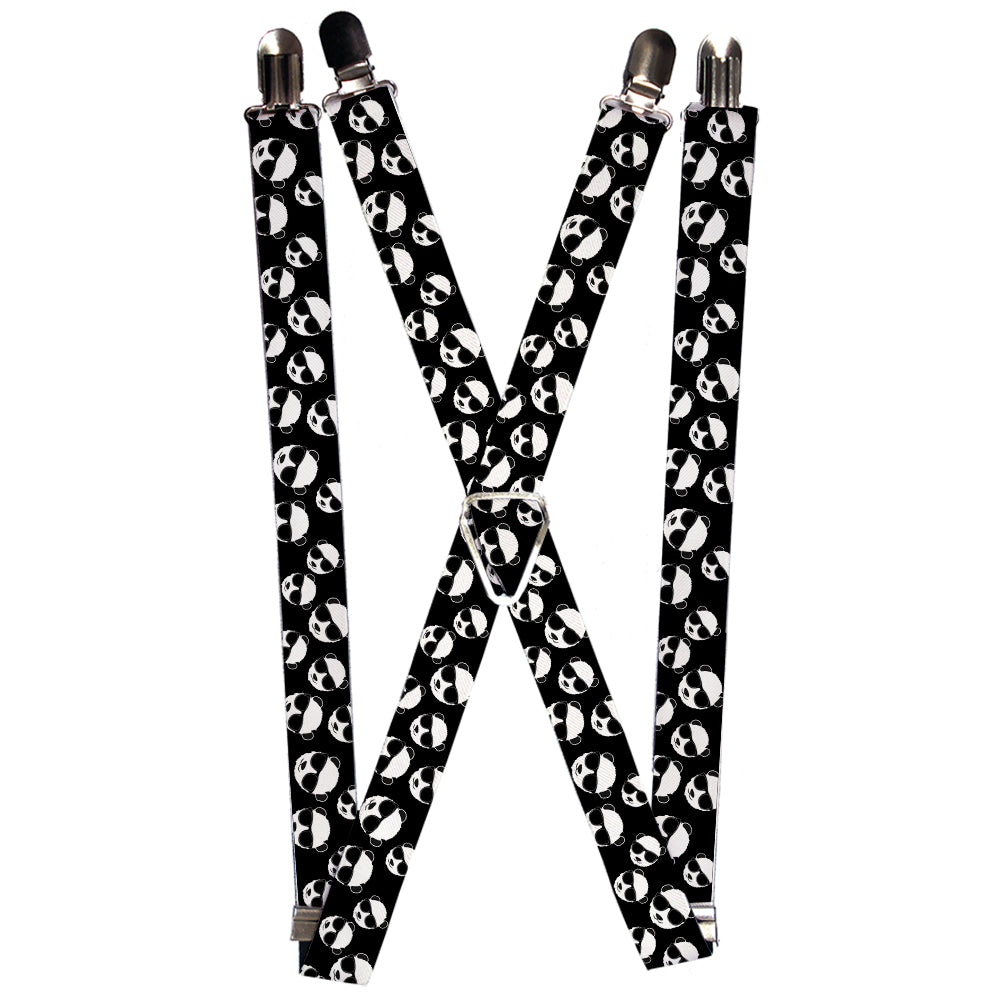 Suspenders - 1.0" - Multi Panda w/Sunglasses Black/White Suspenders Buckle-Down   
