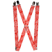 Suspenders - 1.0" - Paisley Red/White Suspenders Buckle-Down   