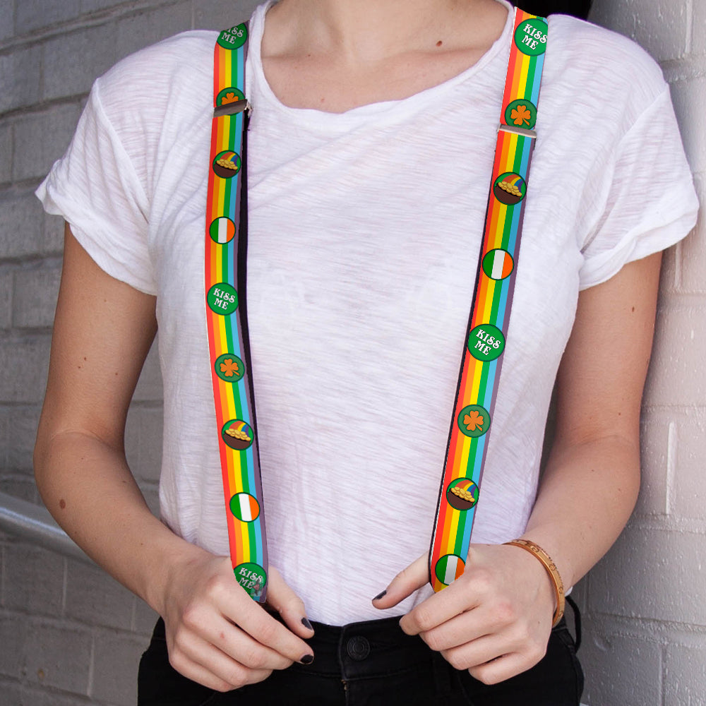 Suspenders - 1.25" - St. Pat's Rainbow/Coins Suspenders Buckle-Down   
