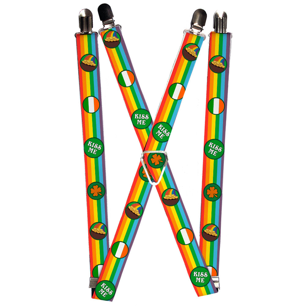 Suspenders - 1.25" - St. Pat's Rainbow/Coins Suspenders Buckle-Down   