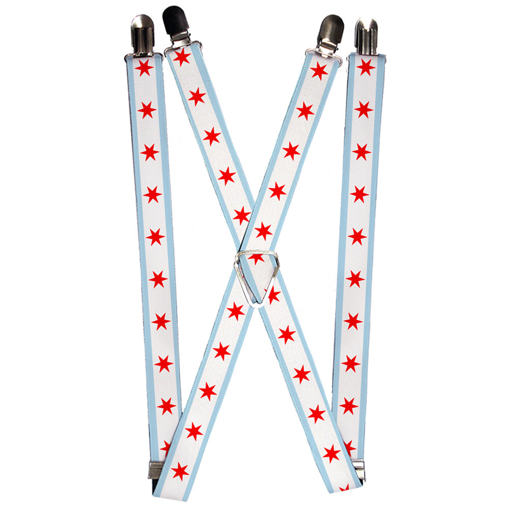 Suspenders - 1.0" - Chicago Flag Suspenders Buckle-Down   