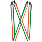 Suspenders - 1.25" - Ireland Flag Stripes Green/White/Orange Suspenders Buckle-Down   