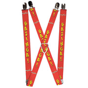 Suspenders - 1.0" - BAZINGA! Red Gold Suspenders The Big Bang Theory   