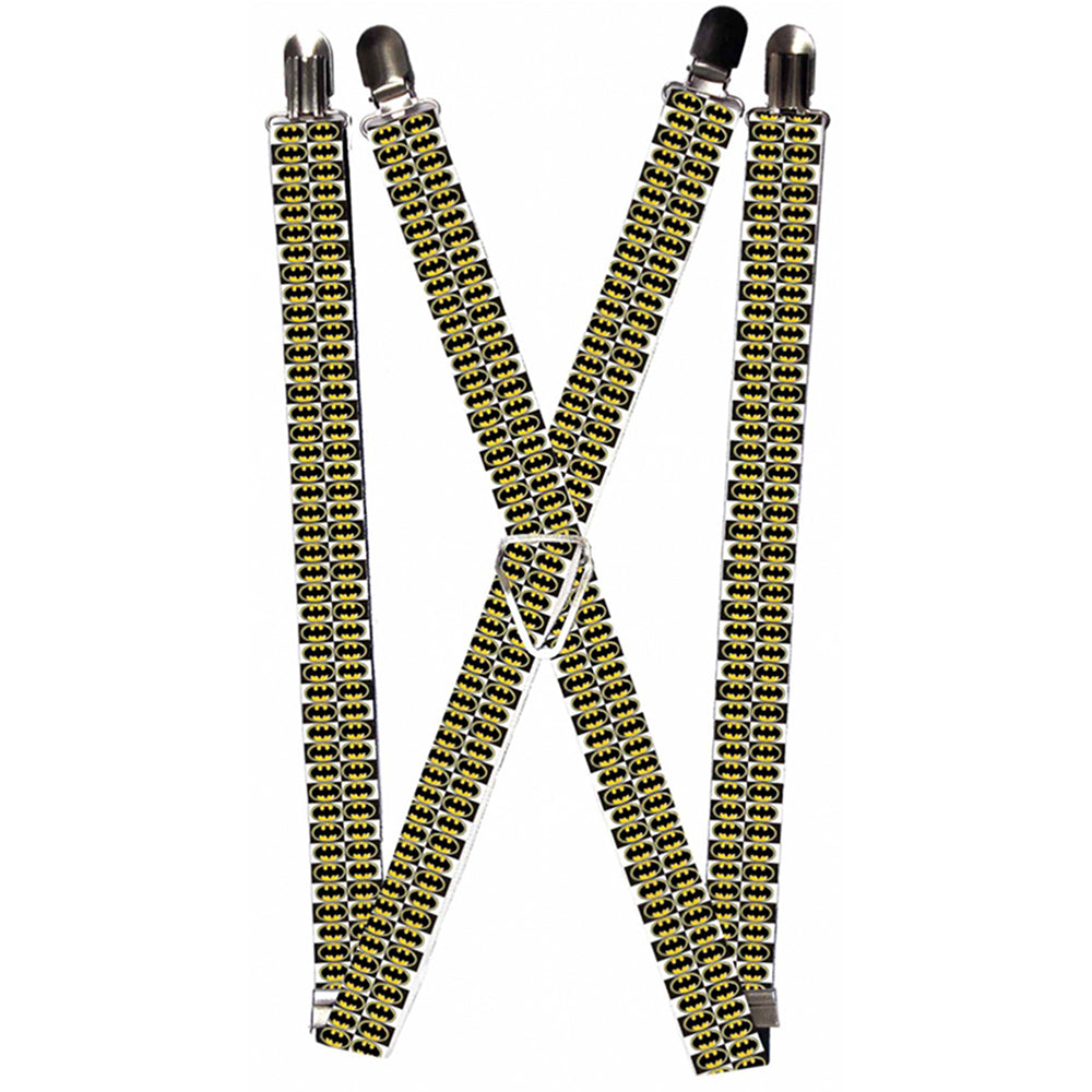 Suspenders - 1.0" - Batman Shield Checkers Suspenders DC Comics   