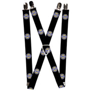Suspenders - 1.0" - CHEVROLET SUPER SERVICE Logo Black Blue Yellow White Suspenders GM General Motors   