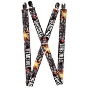 Suspenders - 1.0" - DEADSHOT Face Pose Targets Bullets Suspenders DC Comics   