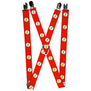 Suspenders - 1.0" - Flash Logo Red White Yellow Suspenders DC Comics   