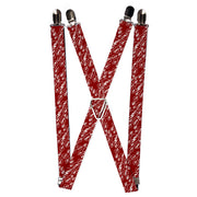 Suspenders - 1.0" - The Flash Logo5 Scattered Weathered Burgundy White Suspenders DC Comics   