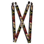 Suspenders - 1.0" - THE FLASH Logo YOU SEE THAT RED BLUR? Grays Yellows Reds Suspenders DC Comics   