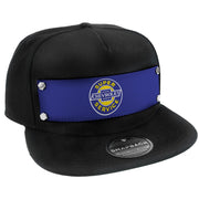 Embellishment Trucker Hat BLACK - Full Color Strap - CHEVROLET SUPER SERVICE Logo Blue/White/Yellow Trucker Hats GM General Motors   