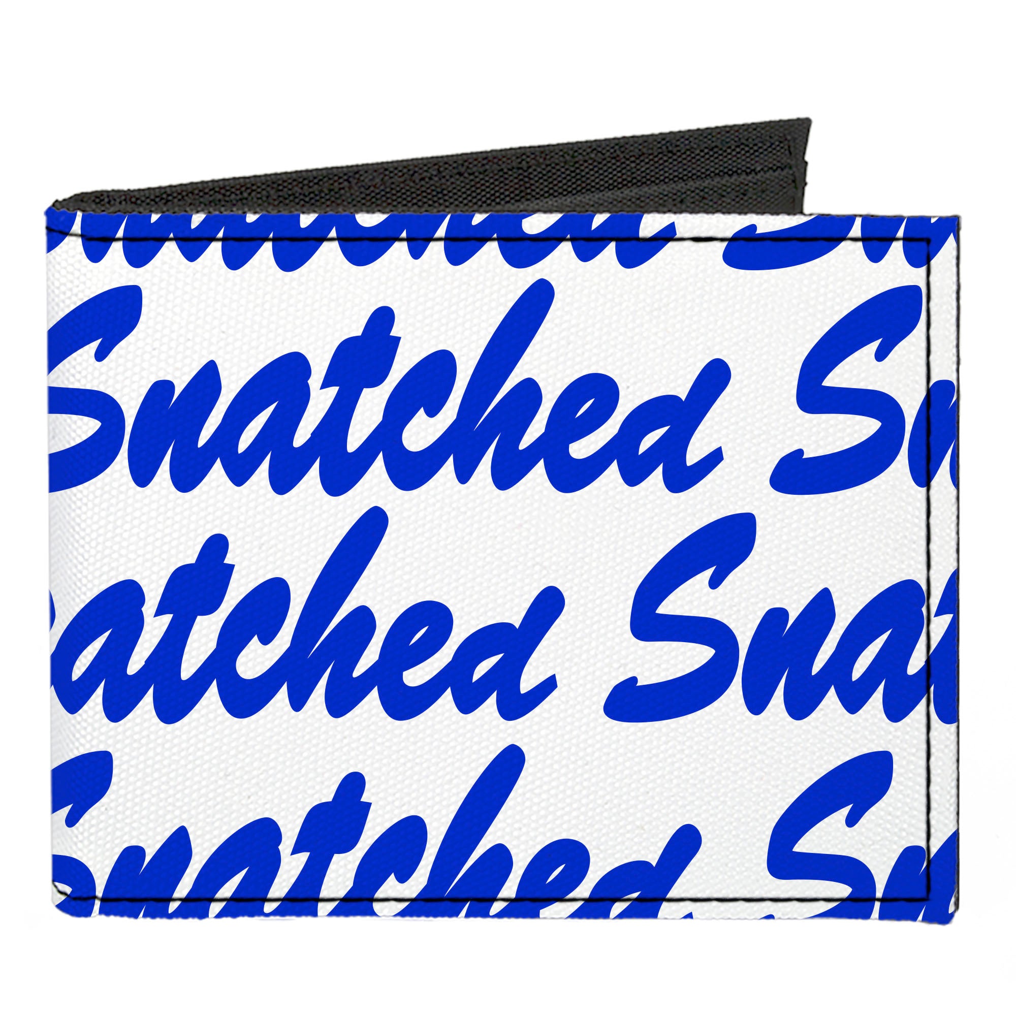 Canvas Bi-Fold Wallet - SNATCHED Script White/Blue Canvas Bi-Fold Wallets Buckle-Down   